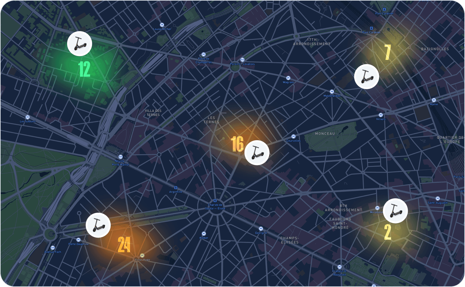 Carte de Paris avec les emplacements Despii